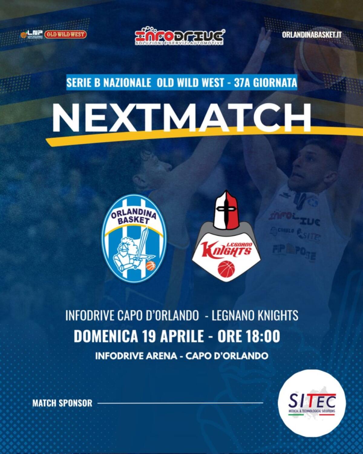 Orlandina pronta a sfidare Legnano con il rientro di Bertetti all'Infodrive Arena - 