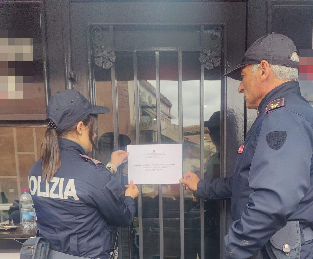 Polizia di Catania sospende bar a Cibali per frequenti illeciti e rischio per l'ordine pubblico - 