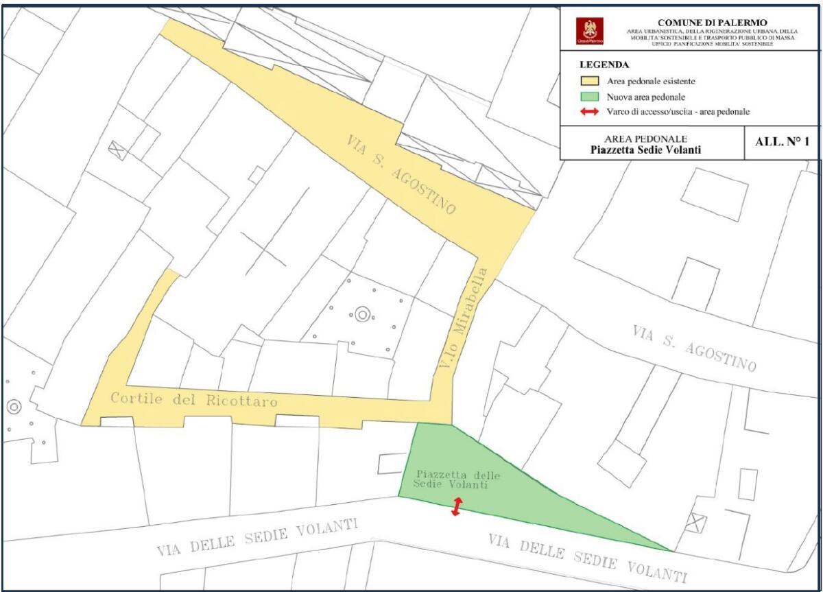 Comune di Palermo istituisce nuova area pedonale in piazzetta delle Sedie Volanti fino al 30 settembre - 