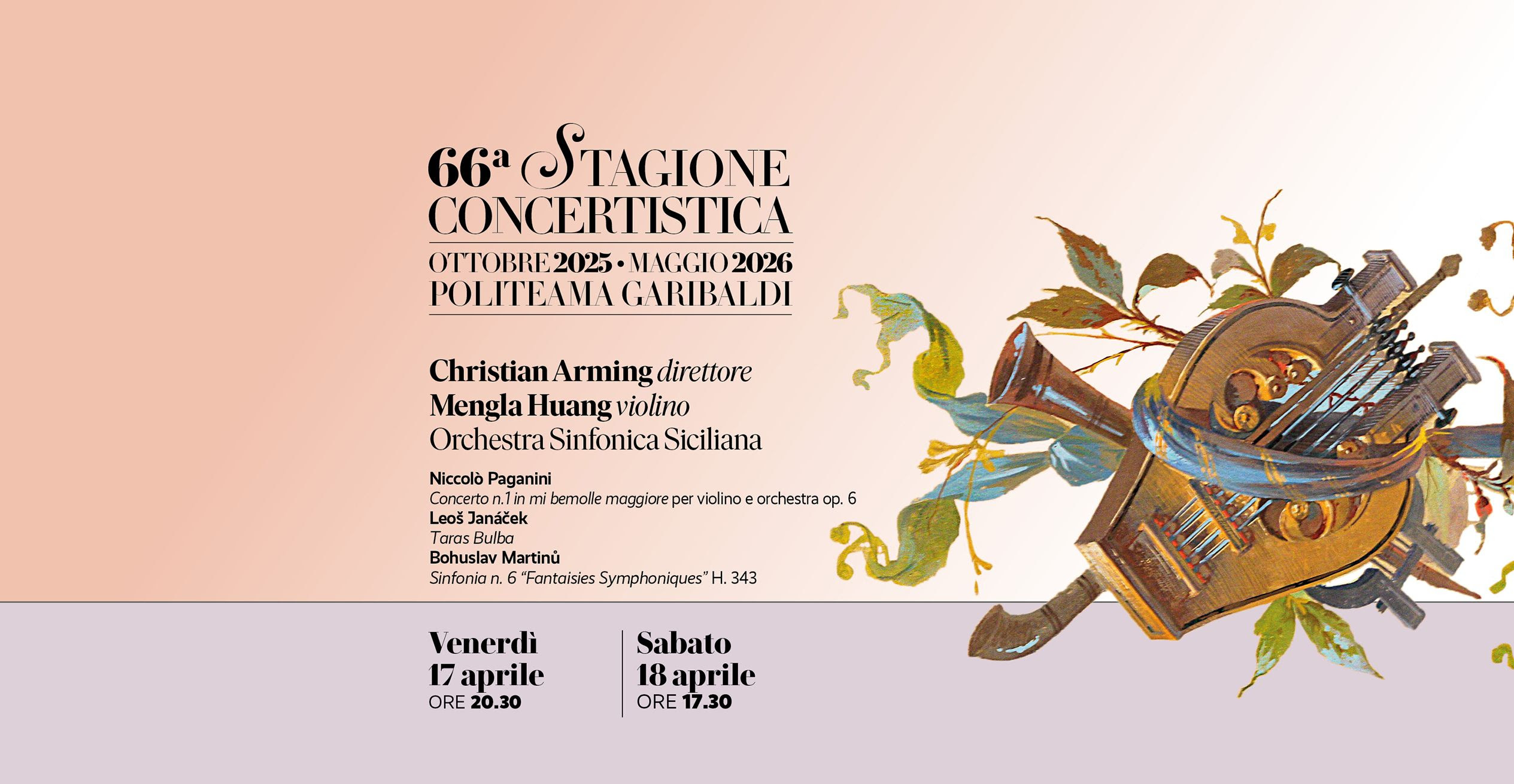 Paganini, Janáček e Martinů con Christian Arming sul podio e Mengla Huang solista al violino