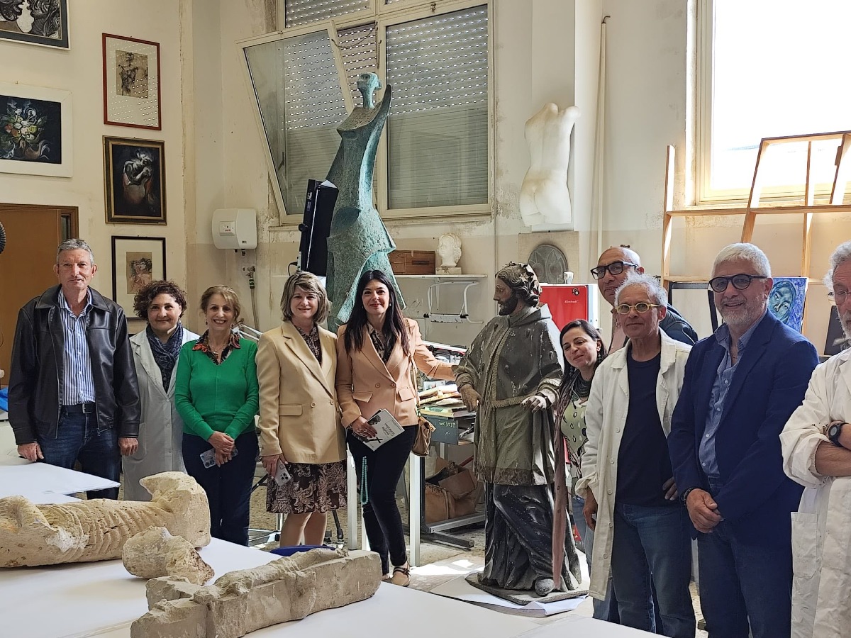 Avola: proseguono i lavori per il Museo Civico di Palazzo Modica, opere in laboratorio - Credit Foto Rassana Cannata