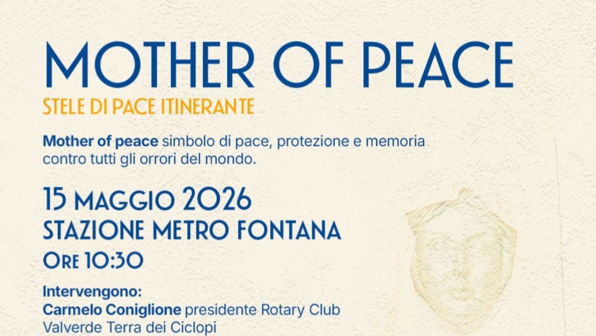 Catania: alla Metro Fontana la stele 'Mother of Peace' per dire No alla guerra - Credit Foto Rotary Club Valverde Terra dei Ciclopi