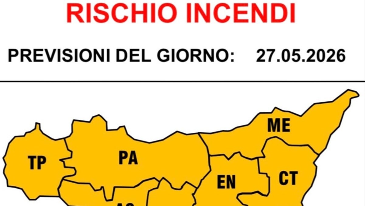 Protezione Civile Sicilia: PREALLERTA per rischio incendi il 27 maggio 2026 - Credit Foto Regione Siciliana - Dipartimento Regionale della Protezione Civile