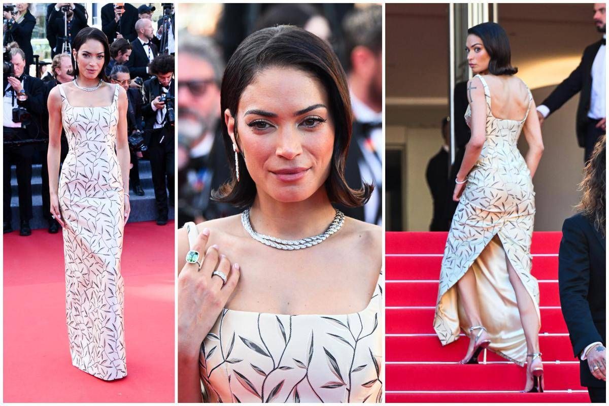 Cannes, Elodie sul tappeto rosso con un look da diva d'altri tempi - 