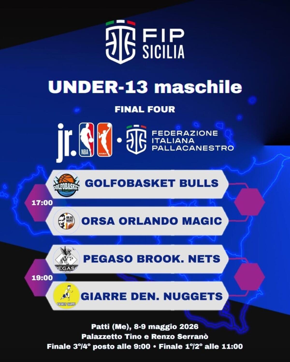 Final Four FIP Pallacanestro U13 Championship: Inizio delle sfide al PalaSerranò di Patti - 