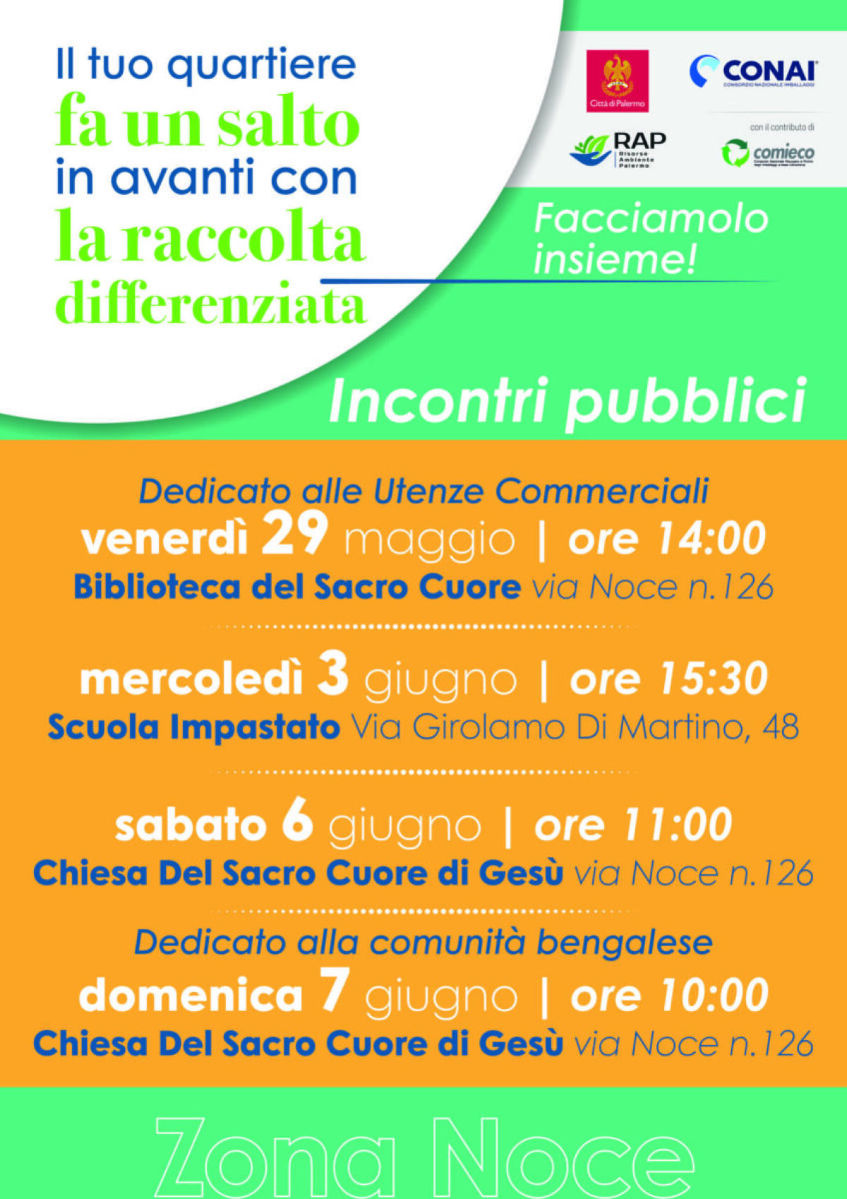 Incontri pubblici per la raccolta differenziata nel Comune di Palermo: eventi e date per i residenti della Noce - 