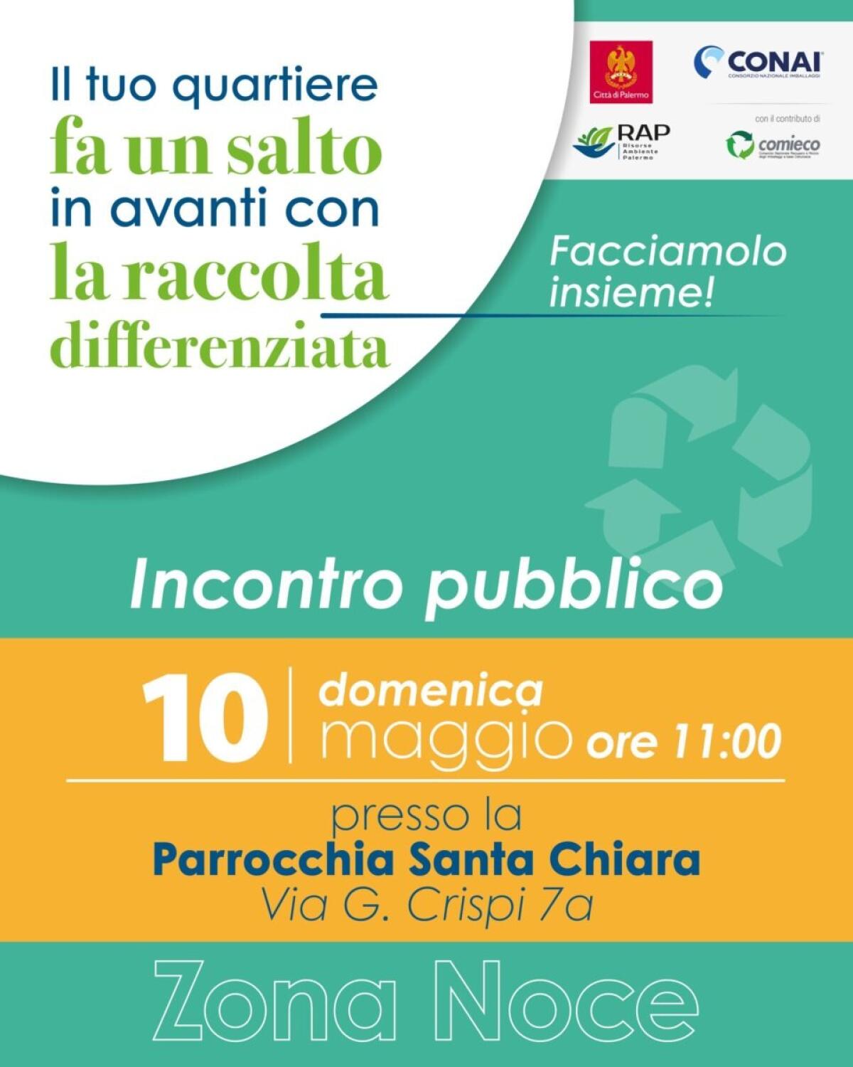 Raccolta differenziata al Comune di Palermo: incontro informativo per i residenti della Noce il 10 maggio - 