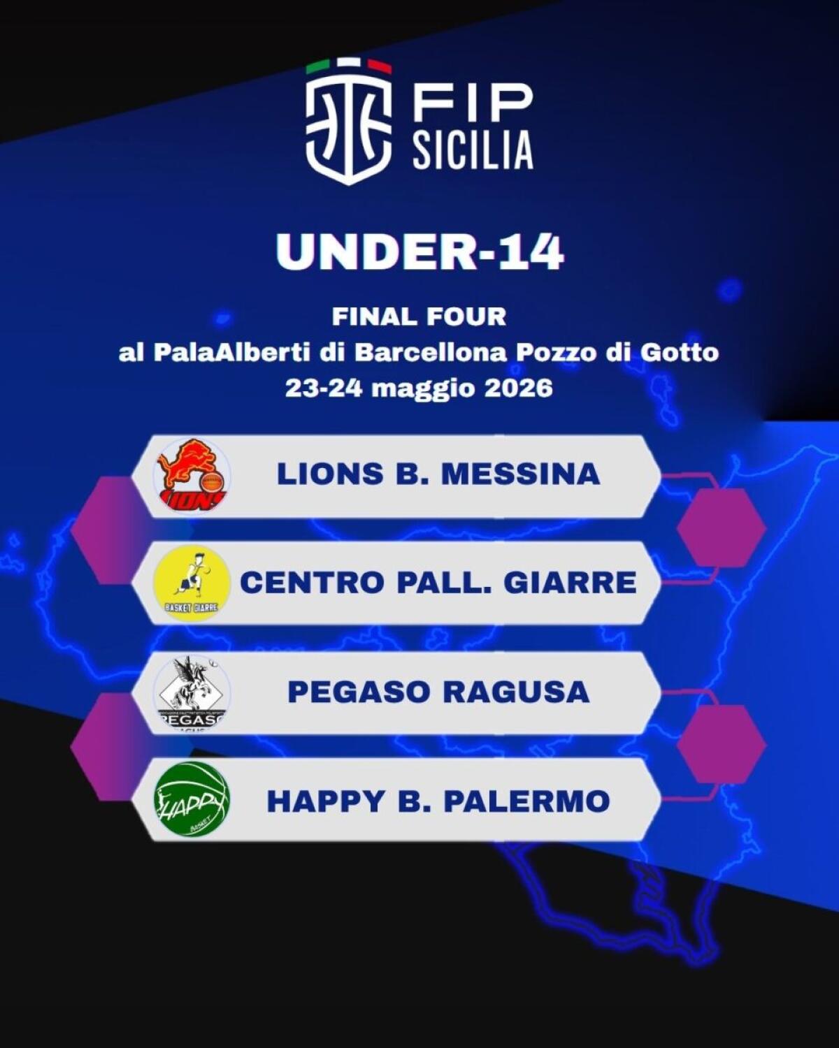 Final Four Under-14 Maschile FIP Pallacanestro: Le Quattro Squadre Pronte a Sfidarsi a Barcellona Pozzo di Gotto - 