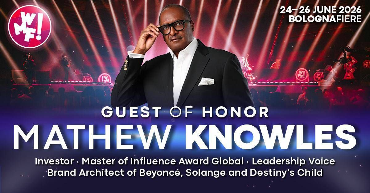 Mathew Knowles al Wmf 2026, a Bologna il 25 giugno - 