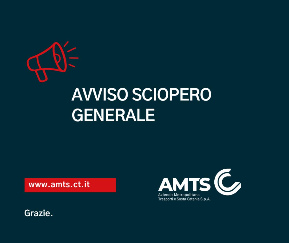 Sciopero generale nazionale del 29 maggio 2026: AMTS Catania garantisce fasce orarie di servizio minimo - 