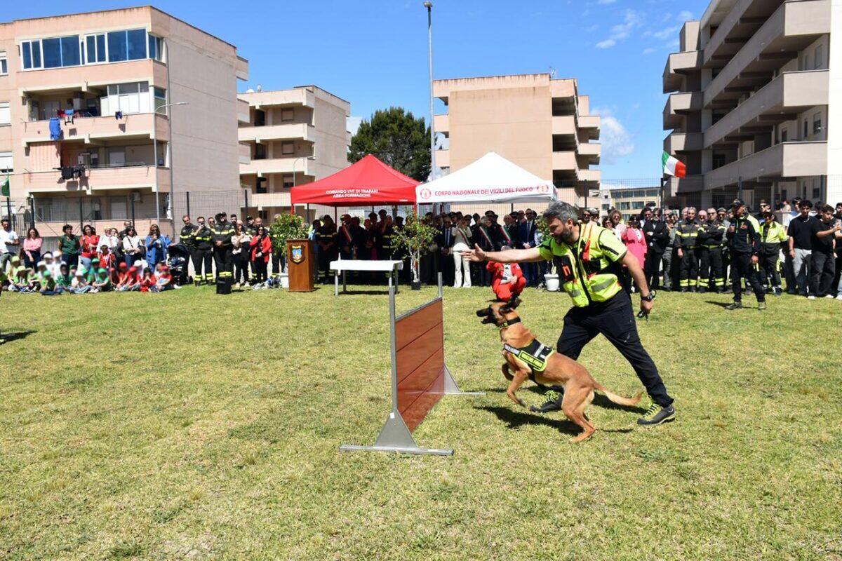 Inaugurato il nuovo campo di addestramento per unità cinofile dei Vigili del Fuoco ad Alcamo