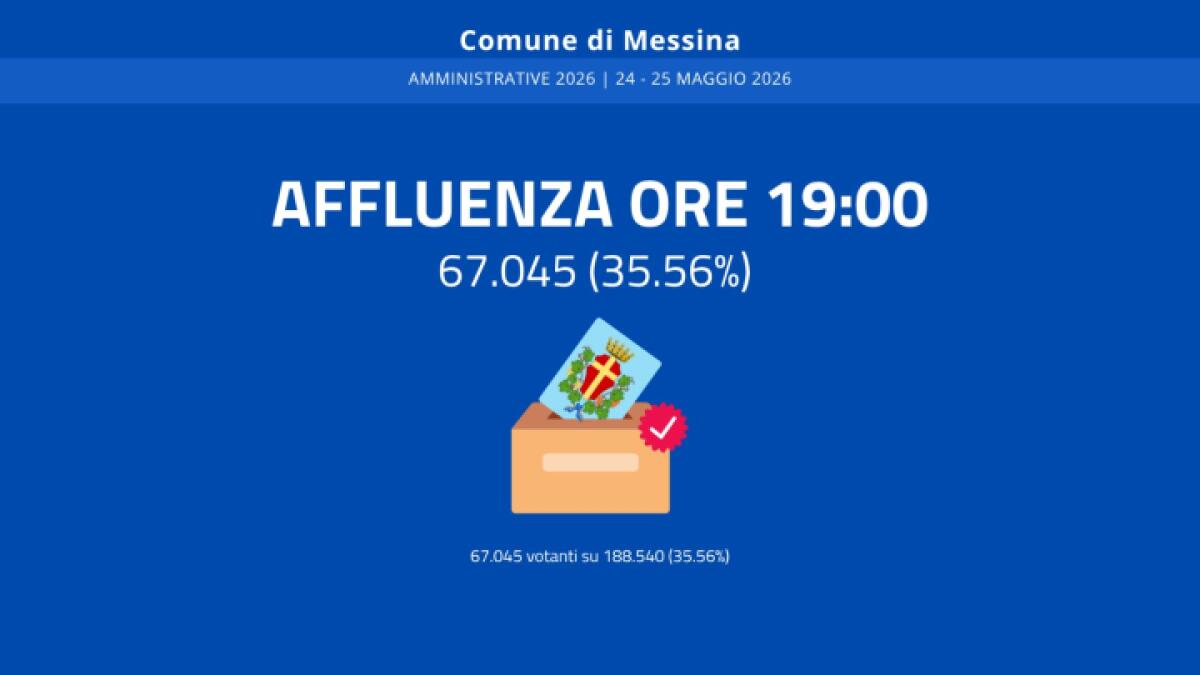 Affluenza alle urne delle elezioni amministrative nel Comune di Messina: aggiornamenti delle 19.00 - 