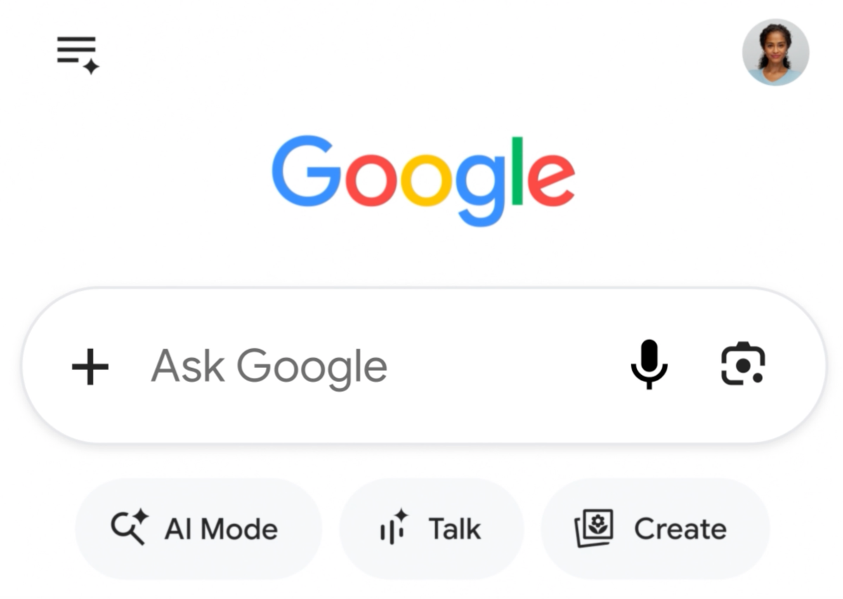 Nuova barra Google con AI Mode predefinito