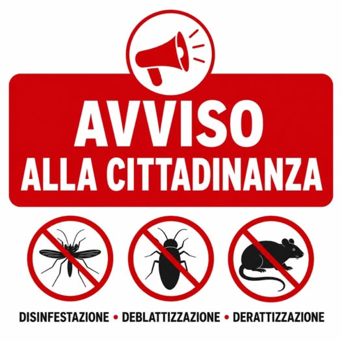 Acireale: deblattizzazione e derattizzazione notturna il 15-16 giugno, divieto di transito nelle aree trattate - Credit Foto Città di Acireale 