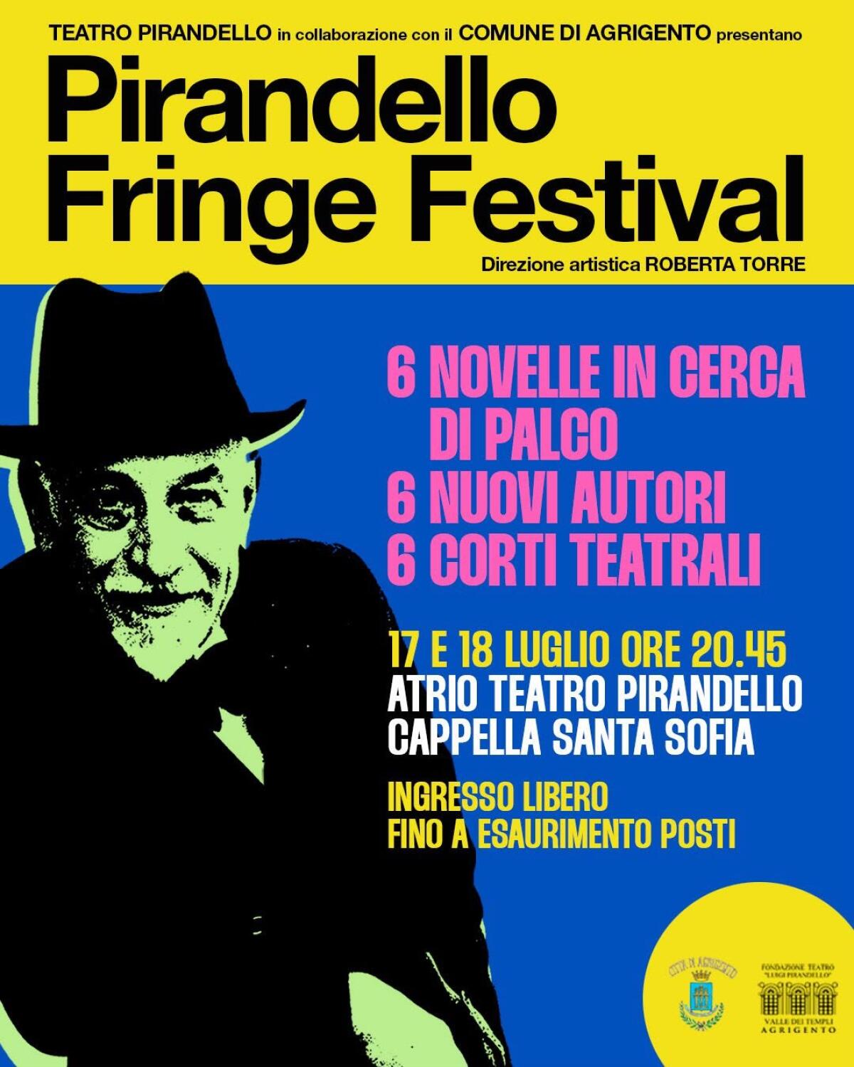 Ad Agrigento nasce il Pirandello Fringe Festival: due notti per la nuova drammaturgia - 