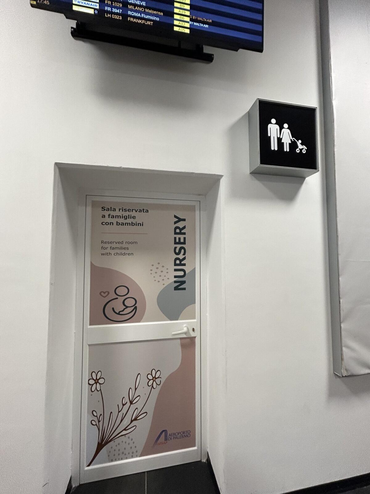 Aeroporto di Palermo: aperta la nursery-family lounge per famiglie con bambini - 