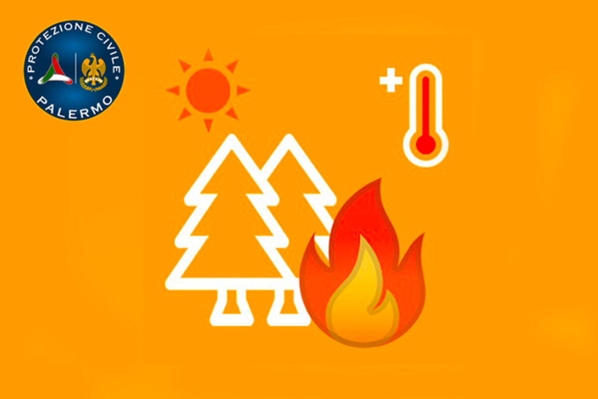 Allerta arancione per incendi a Palermo: avviso n.118 valido dal 21 giugno, temperature percepite fino a 33°C