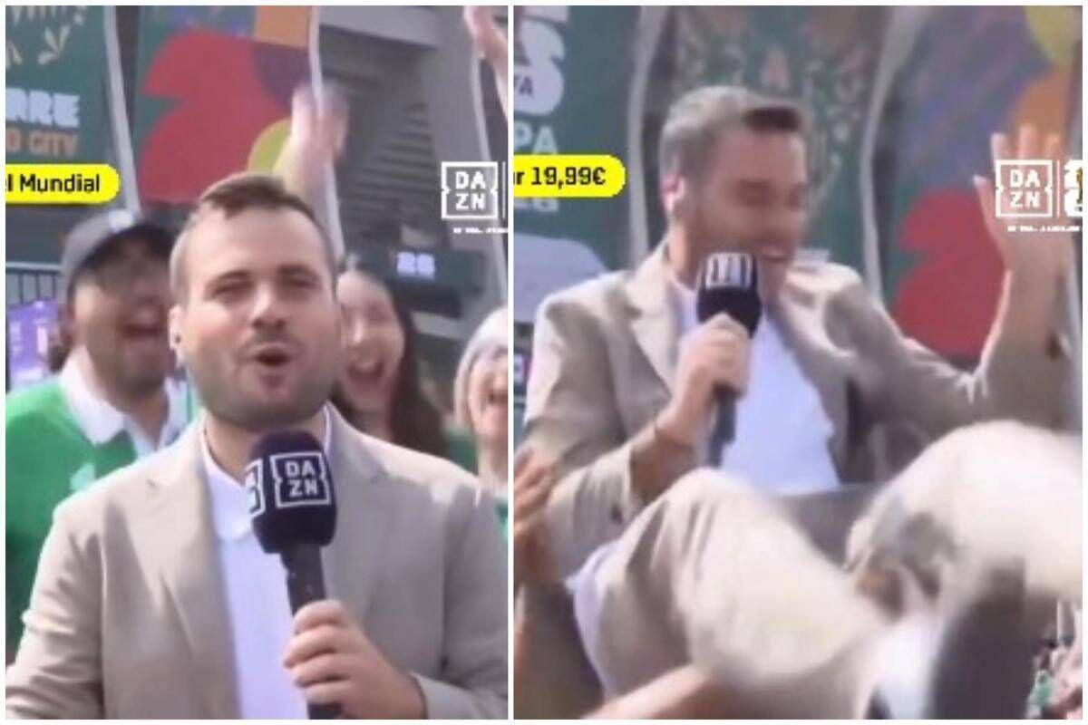 Mondiali, tifosi del Messico fanno 'volare' giornalista Dazn - 