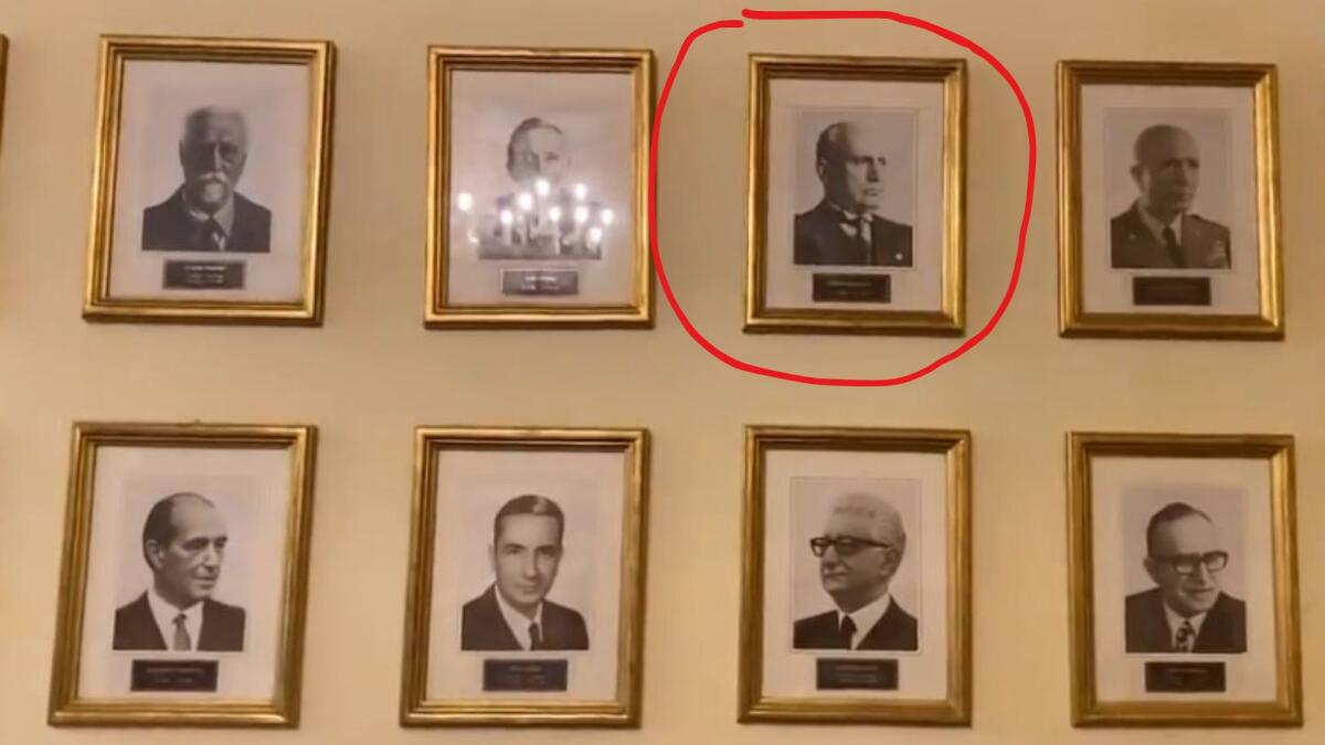 Fiom chiede la rimozione della foto di Mussolini a Palazzo Chigi: la richiesta ai leader del centrosinistra - 