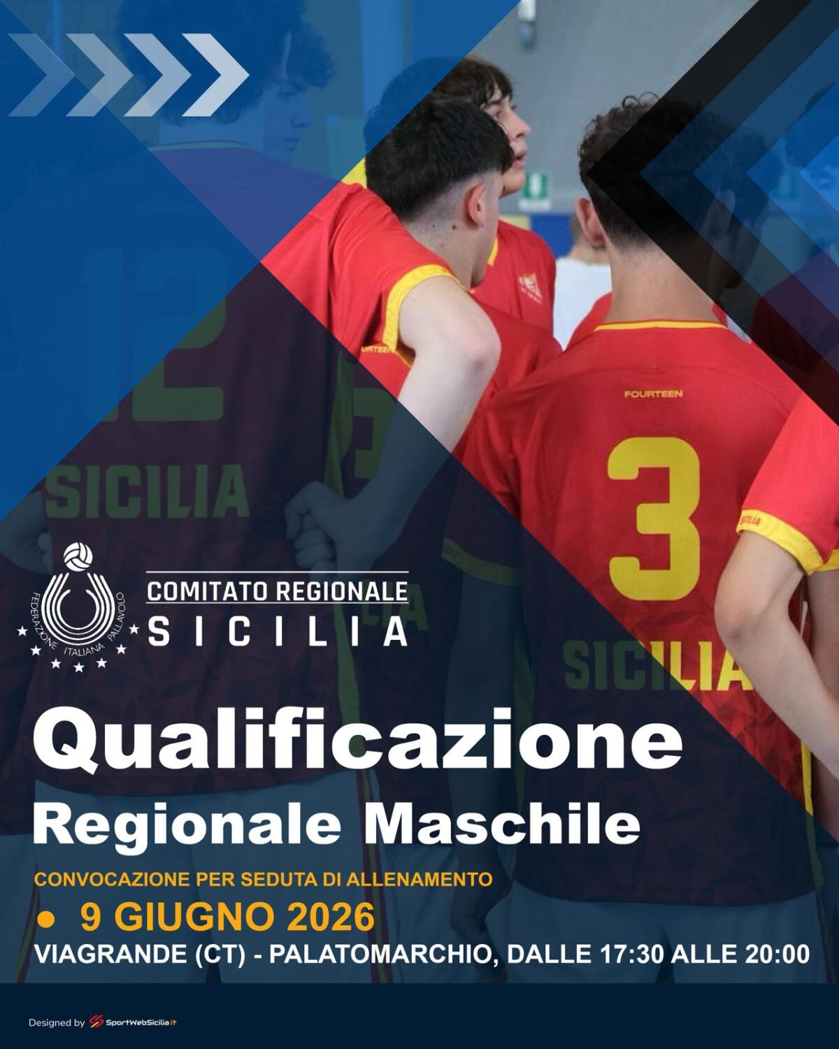 Qualificazione Regionale Maschile: allenamento il 9 giugno a Viagrande per il Trofeo delle Regioni - 