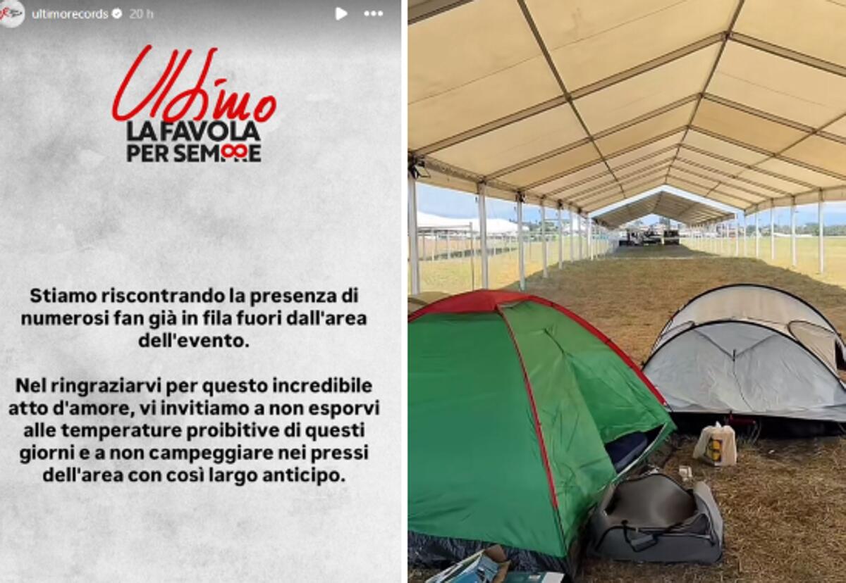 Ultimo, fan già in fila (in tenda) per il concerto del 4 luglio a Tor Vergata - 
