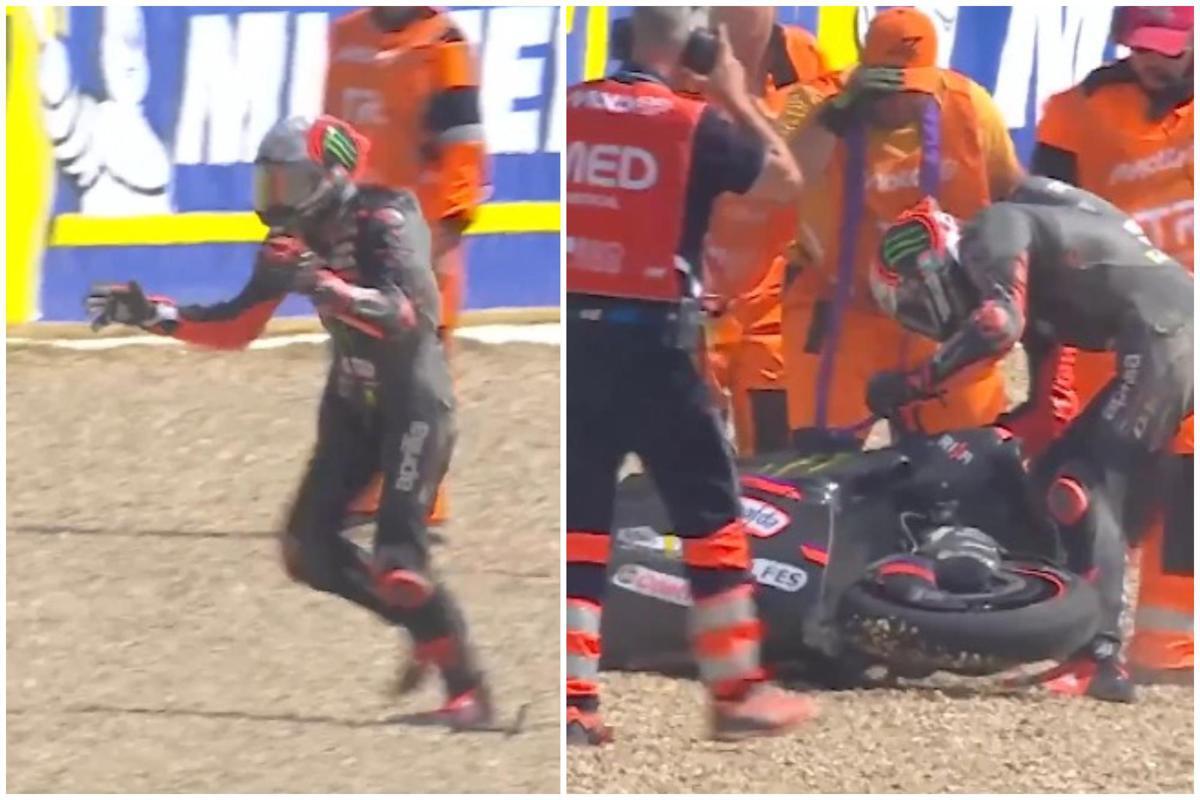 Bezzecchi, caduta e furia in gara Sprint: spinge un commissario, squalificato da Gp Repubblica Ceca - 