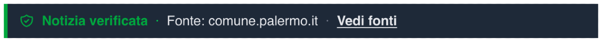 Esempio di barra di notizia verificata