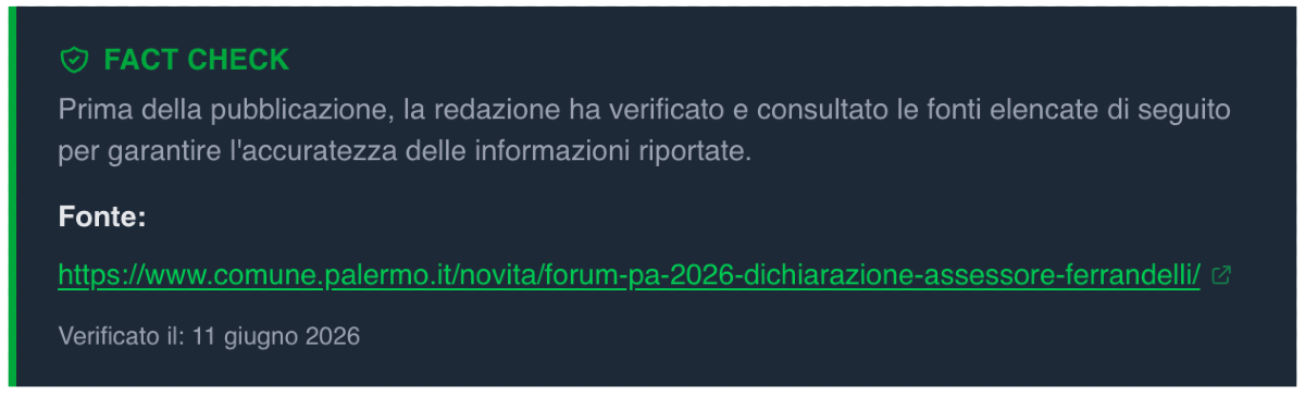 Avviso fonte verificata visibile in fondo all'articolo