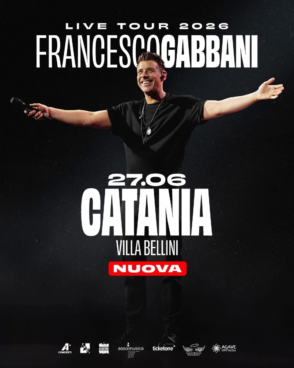 Locandina concerto Francesco Gabbani a Catania
