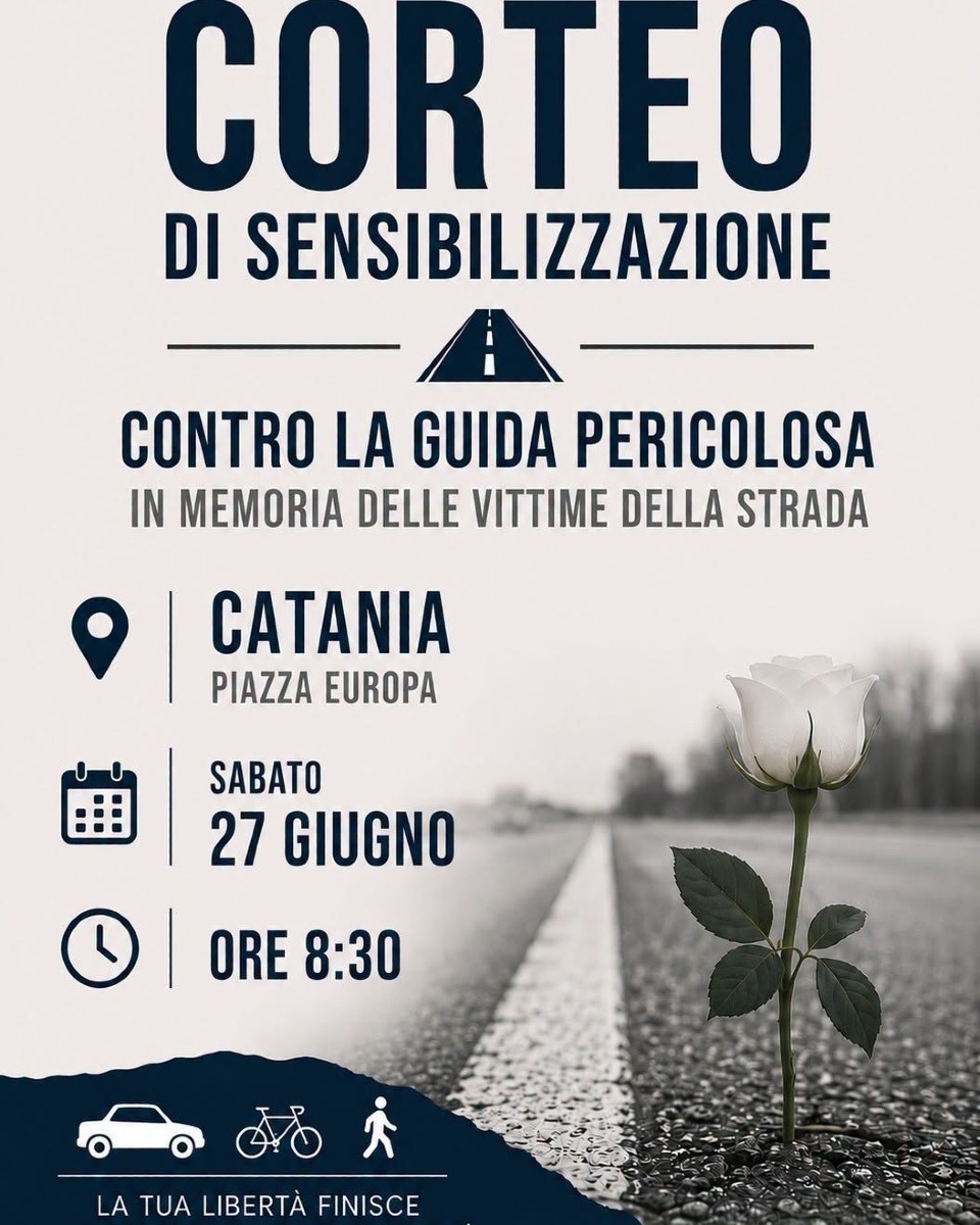 Locandina Corteo contro la guida pericolosa