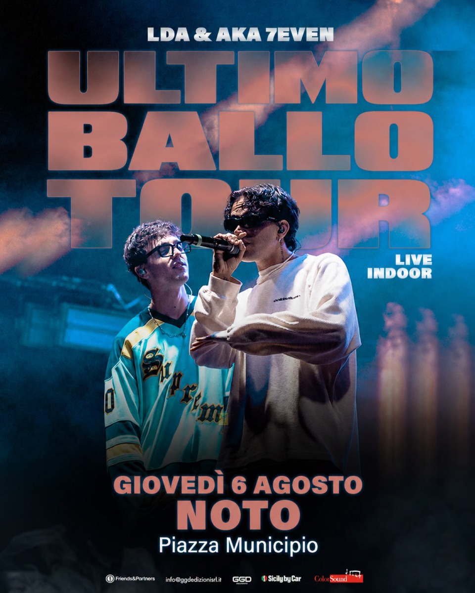 Locandina concerto LDA & AKA 7EVEN a Noto