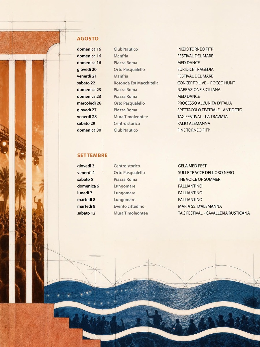 Programma Estate 2026 a Gela