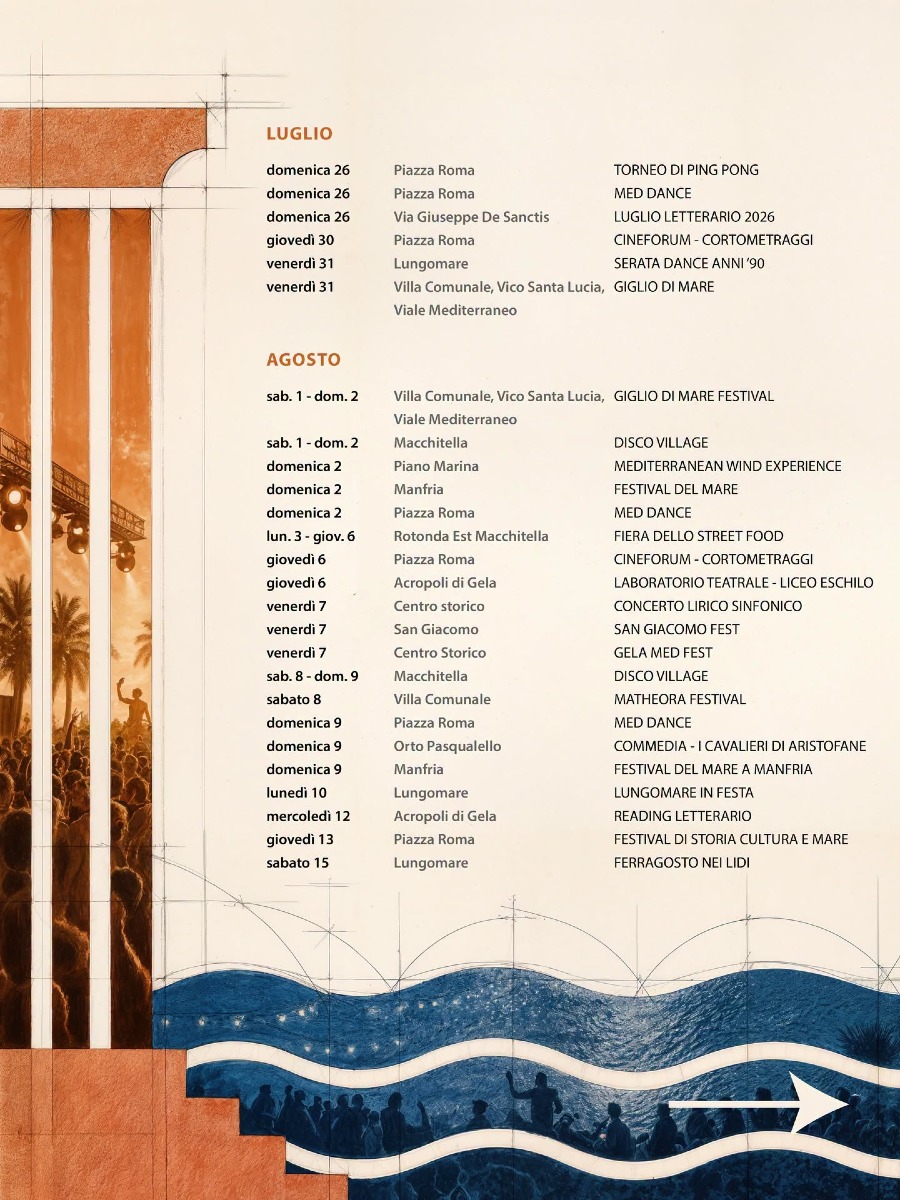 Programma Estate 2026 a Gela