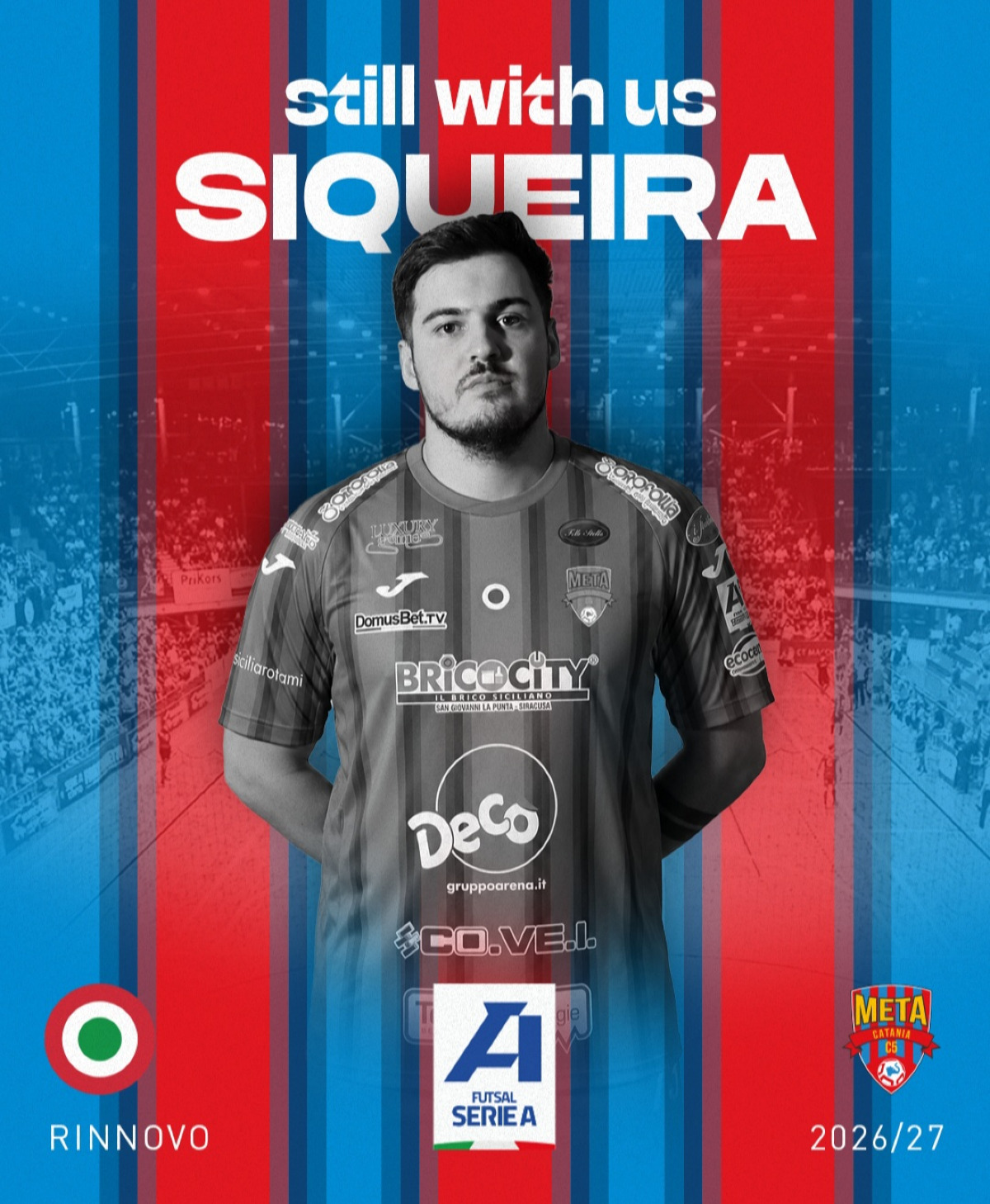 Meta Catania riconferma Pedro Siqueira: il portiere resta rossazzurro - 