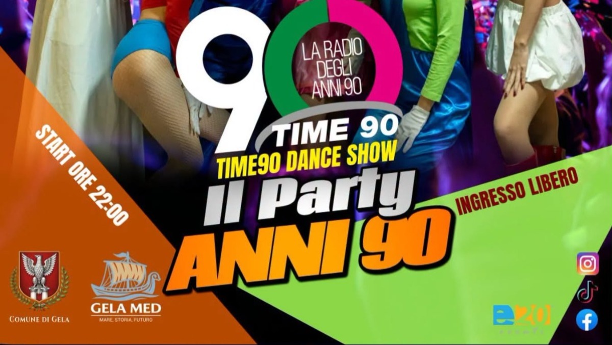 Gela, sul Lungomare il 'Time90 Dance Show' il 31 luglio: festa Anni '90 a ingresso libero - 