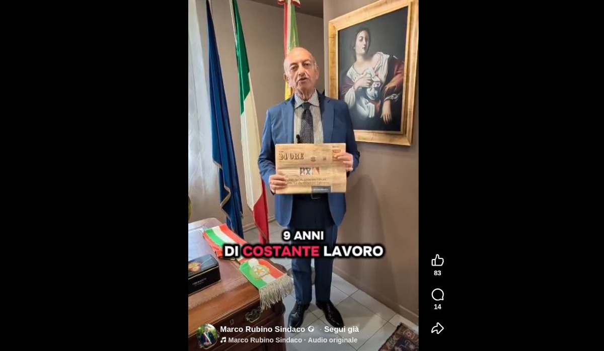 Il sindaco Rubino festeggia la menzione su Il Sole 24 Ore: rivendicati risanamento e investimenti, ma mancano i numeri - Credit Foto Marco Rubino Sindaco