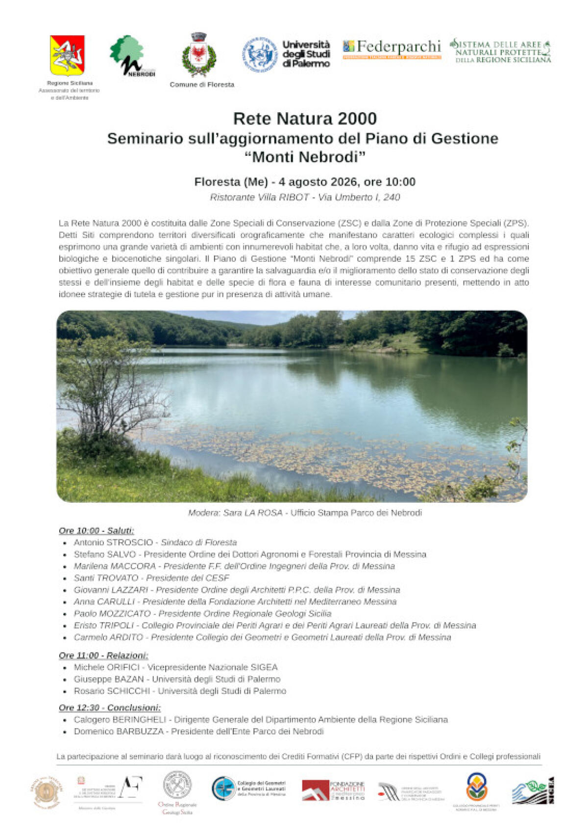 Rete Natura 2000: a Floresta il seminario per aggiornare il Piano di Gestione dei Monti Nebrodi - 