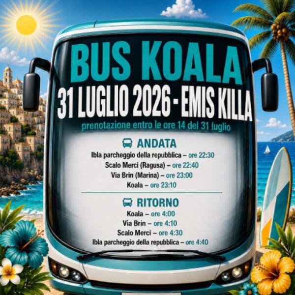 Discobus gratuito per Koala: aperte le prenotazioni per il 31 luglio e l'1 agosto 2026