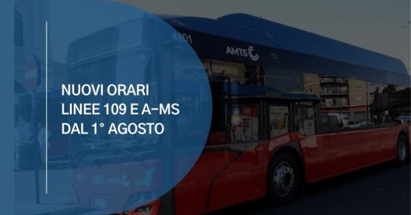 AMTS Catania: nuovi orari per le linee 109 e A‑MS dal 1° agosto
