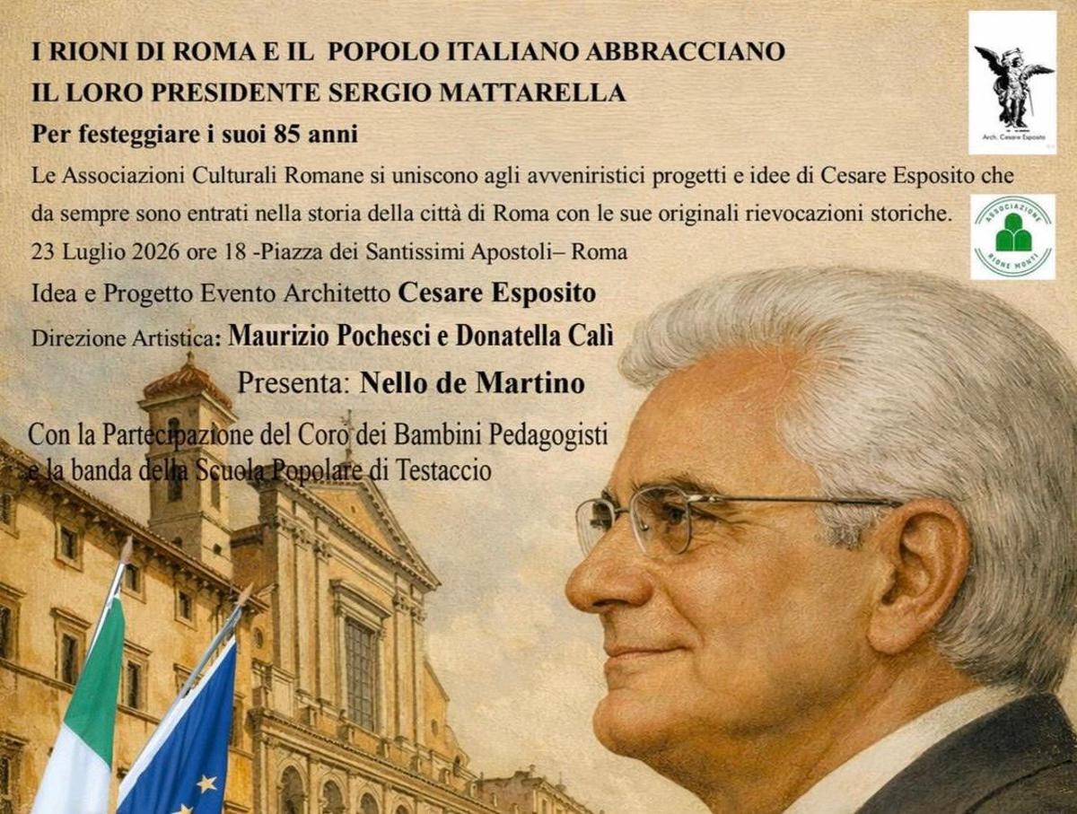 Mattarella, l'omaggio dei Rioni storici di Roma per l'85esimo compleanno del Presidente - 