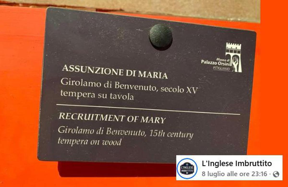 La Madonna 'assunta'... ma al lavoro: il refuso al museo di Pitigliano diventa un caso virale - 