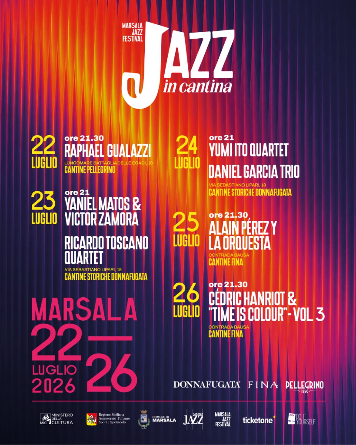 A Marsala debutta «Jazz in Cantina»: jazz internazionale tra le vigne dal 22 al 26 luglio - 