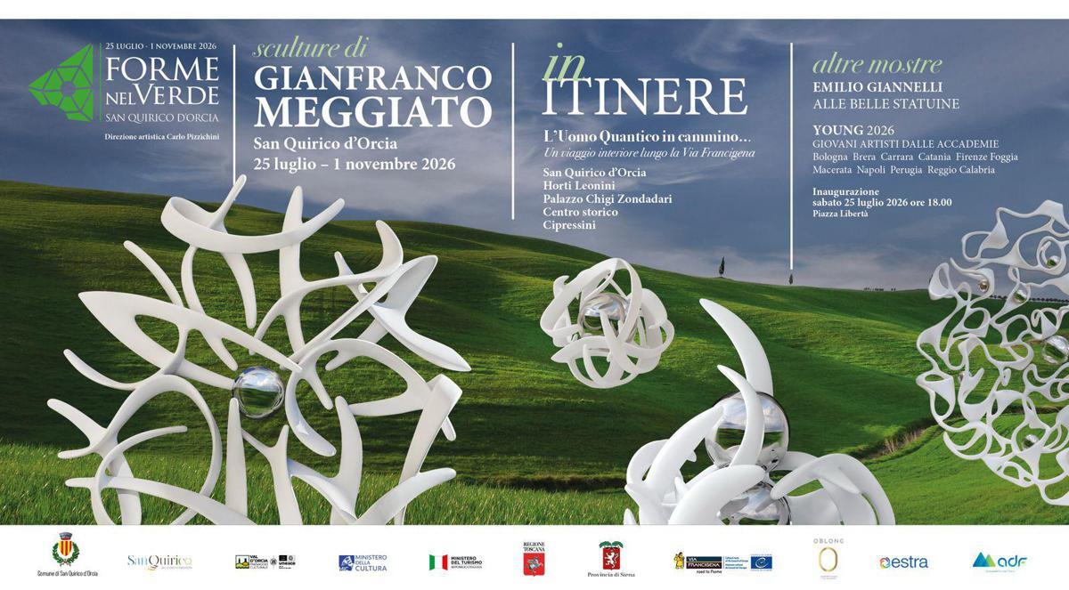Siena, a San Quirico d’Orcia l’uomo quantico di Meggiato lungo la Via Francigena - 