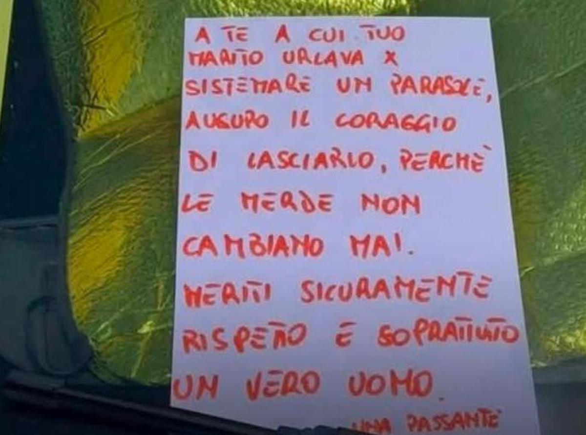 "Tuo marito urla, lascialo": il messaggio sul parabrezza diventa un caso web - 
