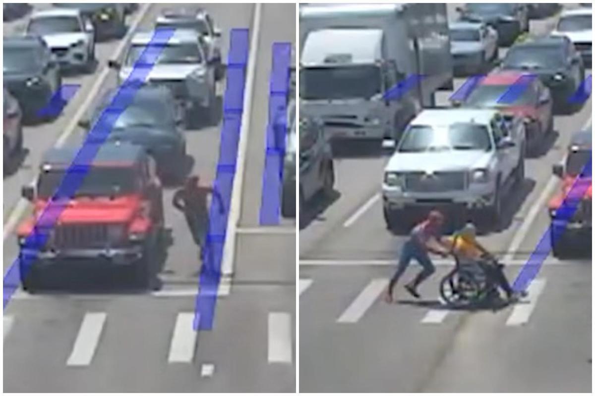 Anziano in carrozzina non riesce ad attraversare strada, lo aiuta... Spiderman - Video - 