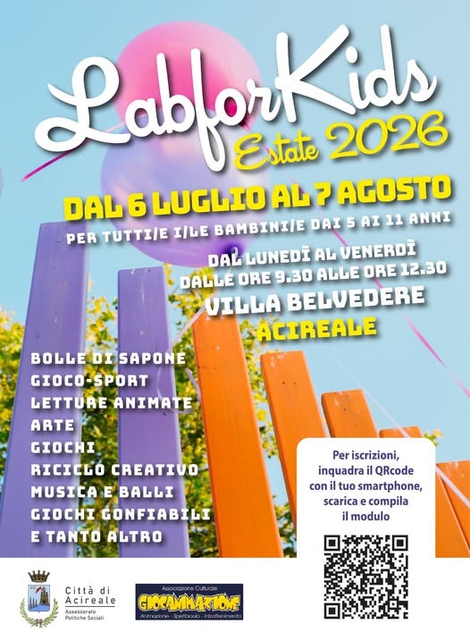 Locandina LabforKids ad Acireale 