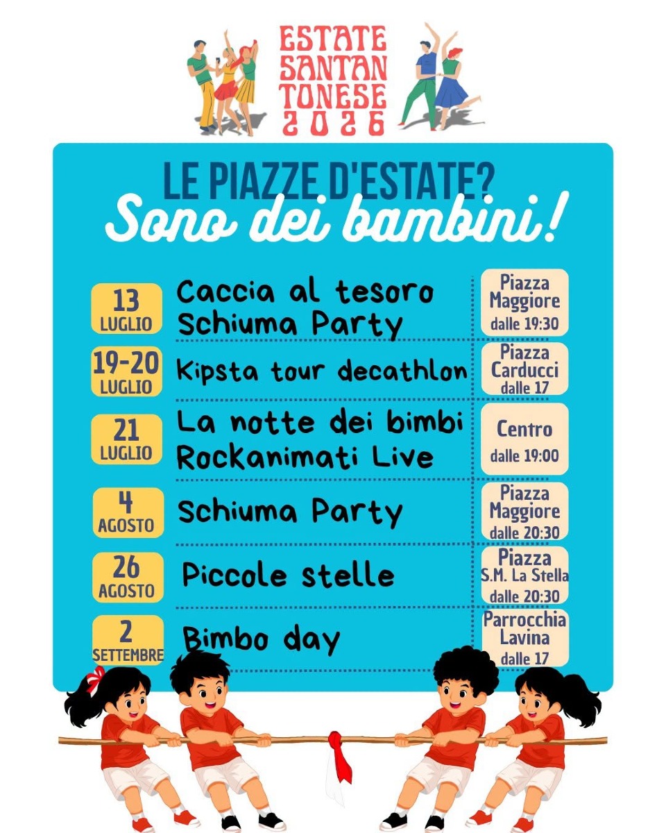 Locandina eventi estivi per bambini ad Aci Sant'Antonio