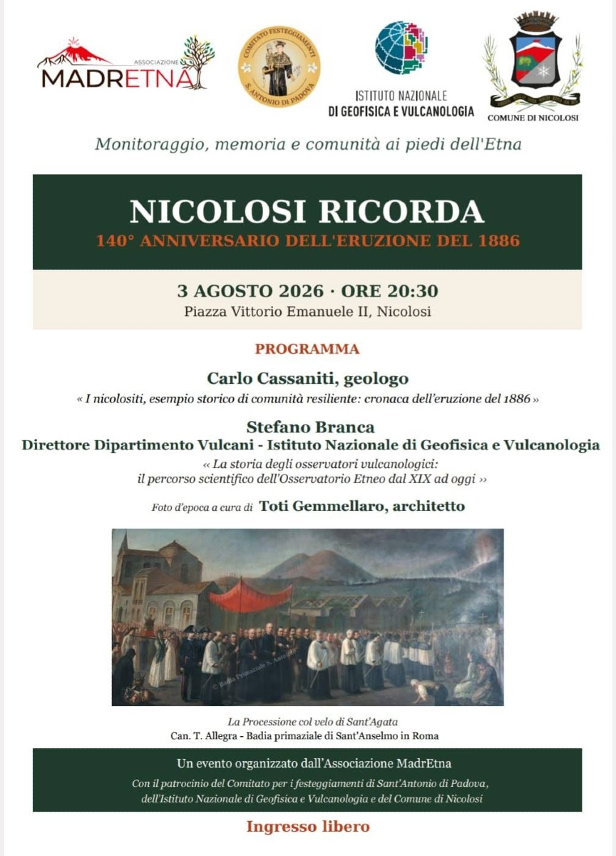 Locandina evento gratuito Nicolosi Ricorda