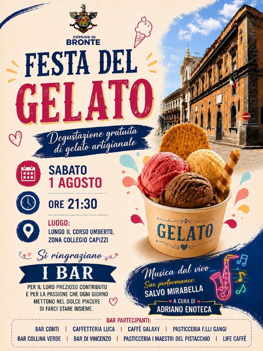 Locandina Festa del Gelato di Bronte
