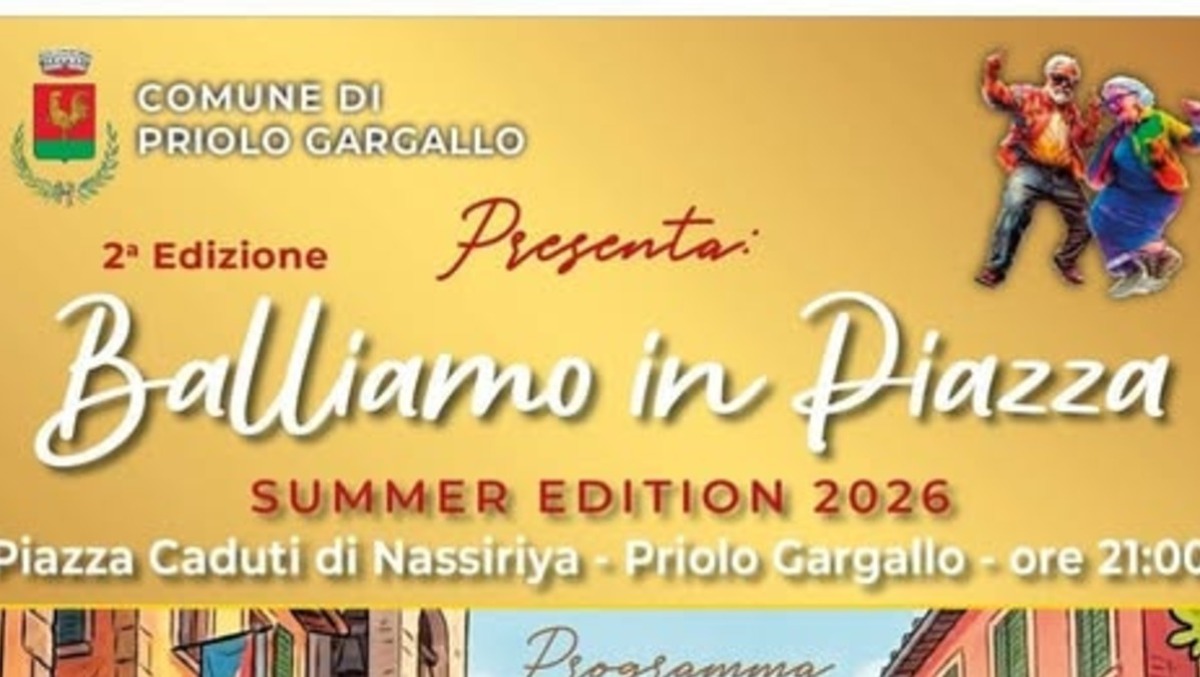 Priolo Gargallo: serata danzante all'aperto per i senior il 20 agosto in piazza
